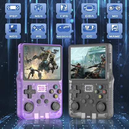R36S Classic Retro Game Console with ARKOS System Video Games Single Card Portable Hand-held Gaming Console Kids Gift 3.5 Inch